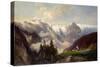 Mountain Landscape with the Grossglockner, 1878-N. Astudin-Stretched Canvas