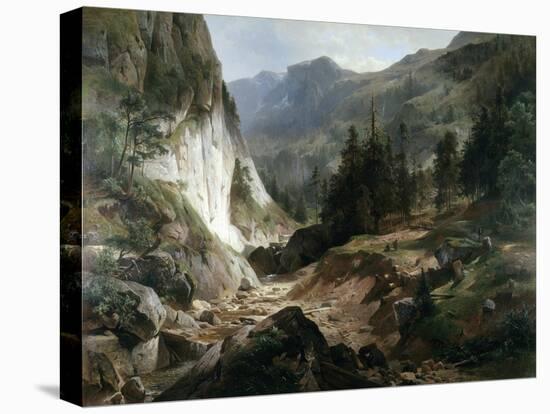 Mountain Landscape-Herman Fueschel-Stretched Canvas