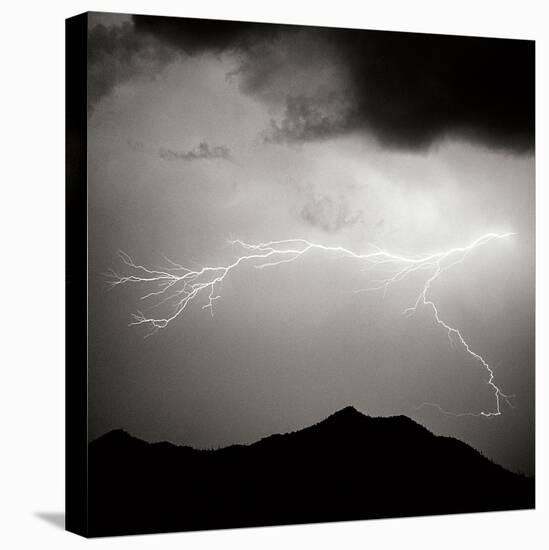 Mountain Lightning Sq BW-Douglas Taylor-Stretched Canvas