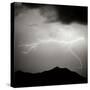 Mountain Lightning Sq BW-Douglas Taylor-Stretched Canvas