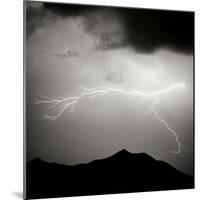 Mountain Lightning Sq BW-Douglas Taylor-Mounted Photographic Print