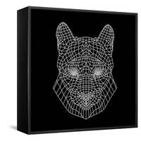 Mountain Lion Black Mesh-Lisa Kroll-Framed Stretched Canvas