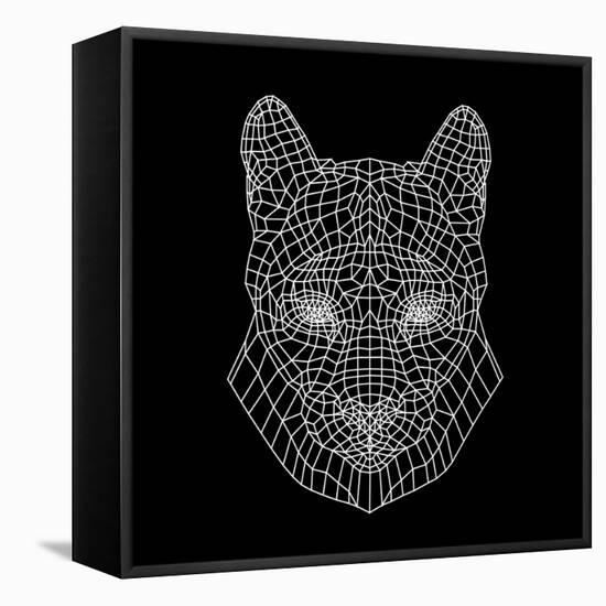 Mountain Lion Black Mesh-Lisa Kroll-Framed Stretched Canvas