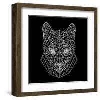 Mountain Lion Black Mesh-Lisa Kroll-Framed Art Print