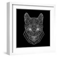 Mountain Lion Black Mesh-Lisa Kroll-Framed Art Print