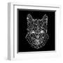 Mountain Lion Black Mesh-Lisa Kroll-Framed Art Print