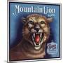 Mountain Lion Brand - Riverside, California - Citrus Crate Label-Lantern Press-Mounted Art Print