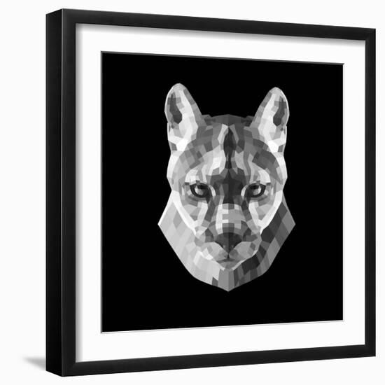 Mountain Lion Head-Lisa Kroll-Framed Premium Giclee Print