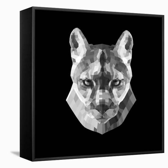 Mountain Lion Head-Lisa Kroll-Framed Stretched Canvas