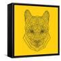 Mountain Lion Yellow Mesh-Lisa Kroll-Framed Stretched Canvas