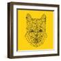 Mountain Lion Yellow Mesh-Lisa Kroll-Framed Art Print