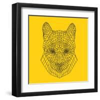 Mountain Lion Yellow Mesh-Lisa Kroll-Framed Art Print