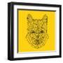 Mountain Lion Yellow Mesh-Lisa Kroll-Framed Art Print