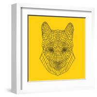 Mountain Lion Yellow Mesh-Lisa Kroll-Framed Art Print