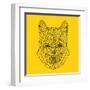 Mountain Lion Yellow Mesh-Lisa Kroll-Framed Art Print