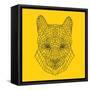 Mountain Lion Yellow Mesh-Lisa Kroll-Framed Stretched Canvas