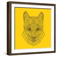 Mountain Lion Yellow Mesh-Lisa Kroll-Framed Art Print