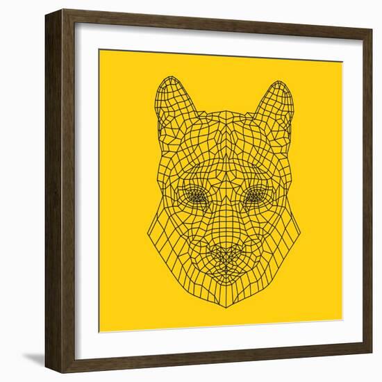 Mountain Lion Yellow Mesh-Lisa Kroll-Framed Art Print