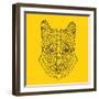 Mountain Lion Yellow Mesh-Lisa Kroll-Framed Art Print