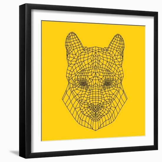 Mountain Lion Yellow Mesh-Lisa Kroll-Framed Art Print