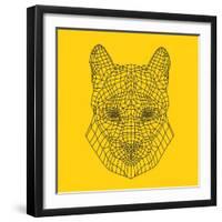 Mountain Lion Yellow Mesh-Lisa Kroll-Framed Art Print