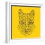 Mountain Lion Yellow Mesh-Lisa Kroll-Framed Art Print