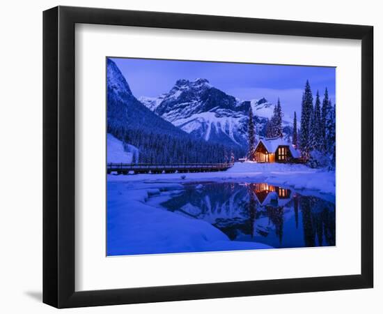 Mountain Lodge at Dusk-Michael Blanchette Photography-Framed Giclee Print