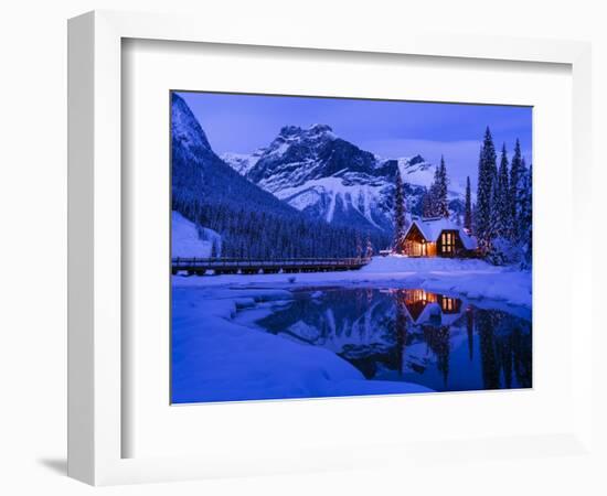 Mountain Lodge at Dusk-Michael Blanchette Photography-Framed Giclee Print