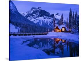 Mountain Lodge at Dusk-Michael Blanchette Photography-Stretched Canvas