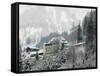 Mountain Lodge, Saanen, Bern, Switzerland-Walter Bibikow-Framed Stretched Canvas