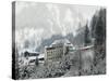 Mountain Lodge, Saanen, Bern, Switzerland-Walter Bibikow-Stretched Canvas