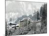 Mountain Lodge, Saanen, Bern, Switzerland-Walter Bibikow-Mounted Photographic Print