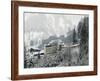 Mountain Lodge, Saanen, Bern, Switzerland-Walter Bibikow-Framed Photographic Print