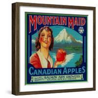 Mountain Maid Apple Label - Canada-Lantern Press-Framed Art Print