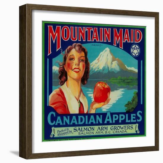 Mountain Maid Apple Label - Canada-Lantern Press-Framed Art Print