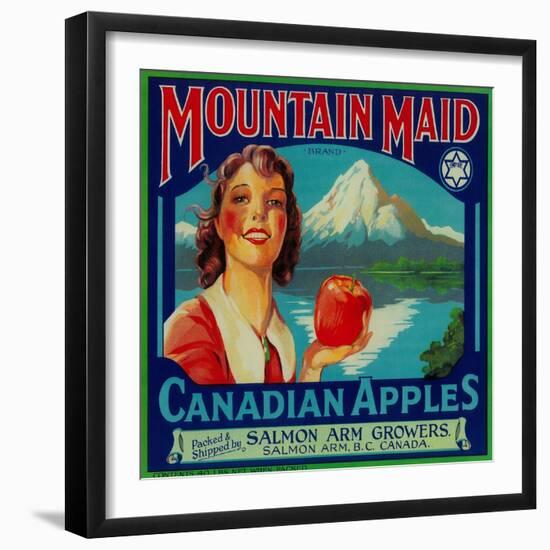 Mountain Maid Apple Label - Canada-Lantern Press-Framed Art Print