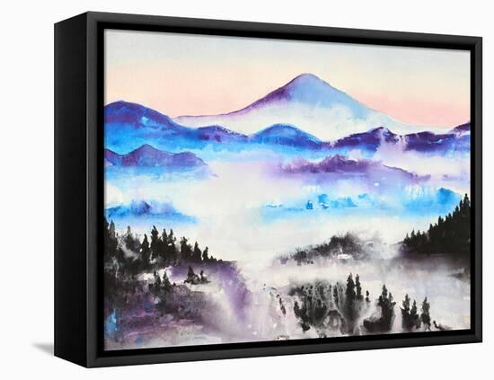 Mountain Mist Landscape-Michelle Faber-Framed Stretched Canvas