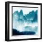 Mountain Mist Teal 1-Kimberly Allen-Framed Art Print