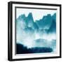 Mountain Mist Teal 1-Kimberly Allen-Framed Art Print