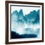 Mountain Mist Teal 1-Kimberly Allen-Framed Art Print