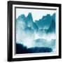 Mountain Mist Teal 1-Kimberly Allen-Framed Art Print