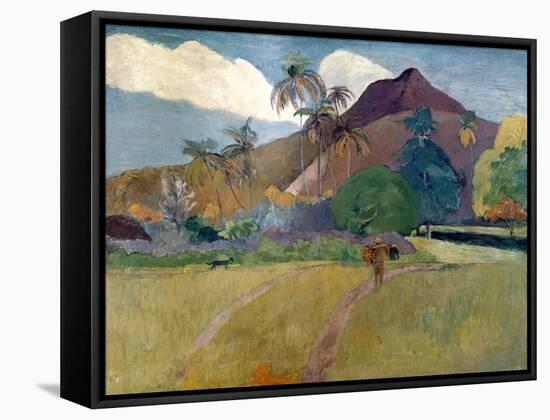 Mountain on Tahiti, 1893-Paul Gauguin-Framed Stretched Canvas