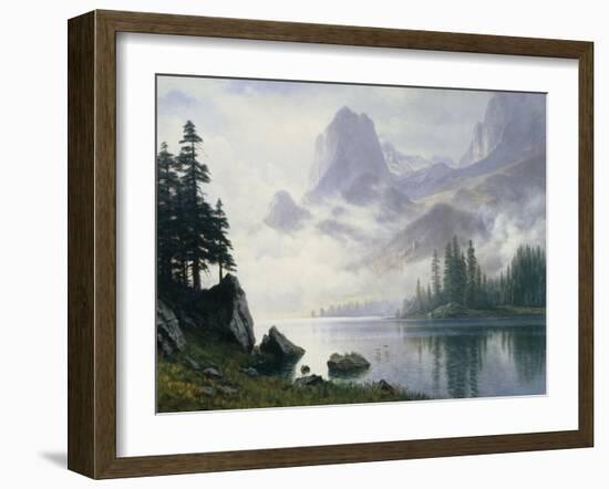 Mountain Out of the Mist-Albert Bierstadt-Framed Giclee Print