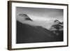 Mountain Partially Covered With Clouds "In Glacier National Park" Montana. 1933-1942-Ansel Adams-Framed Art Print