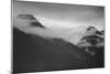 Mountain Partially Covered With Clouds "In Glacier National Park" Montana. 1933-1942-Ansel Adams-Mounted Art Print