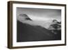 Mountain Partially Covered With Clouds "In Glacier National Park" Montana. 1933-1942-Ansel Adams-Framed Art Print