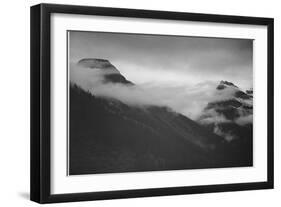 Mountain Partially Covered With Clouds "In Glacier National Park" Montana. 1933-1942-Ansel Adams-Framed Art Print