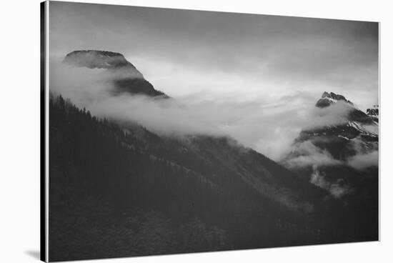 Mountain Partially Covered With Clouds "In Glacier National Park" Montana. 1933-1942-Ansel Adams-Stretched Canvas