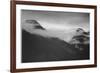 Mountain Partially Covered With Clouds "In Glacier National Park" Montana. 1933-1942-Ansel Adams-Framed Premium Giclee Print