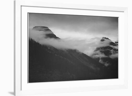 Mountain Partially Covered With Clouds "In Glacier National Park" Montana. 1933-1942-Ansel Adams-Framed Art Print